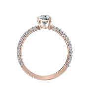 Solitaire Patrizia bague diamant poire et diamants ronds 1.10 carat or rose